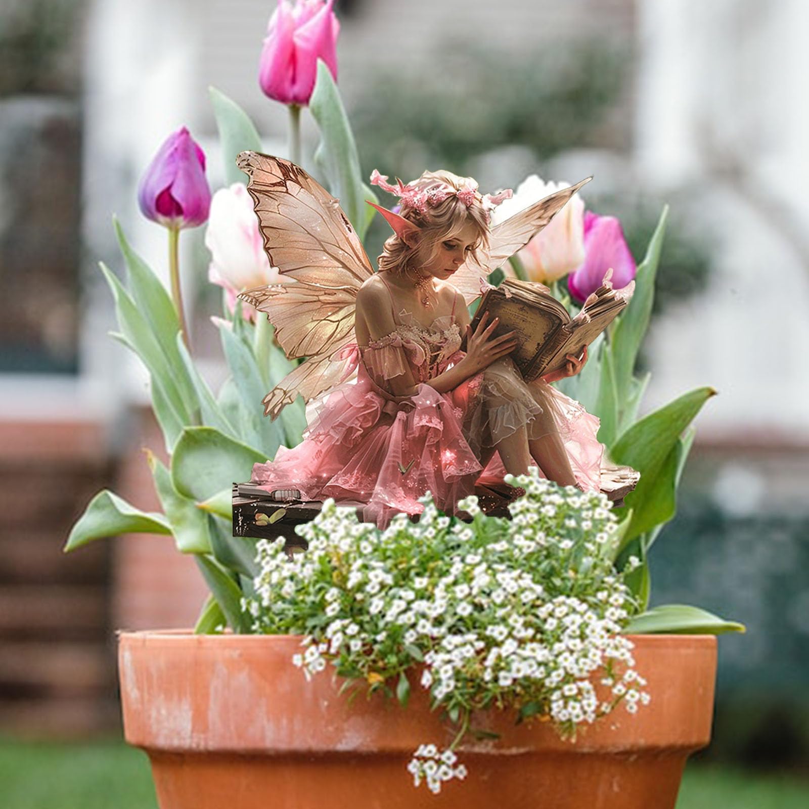 Amazon.com: ANNUOZE Fairy Garden Stake Decor, 2D Flat Acrylic